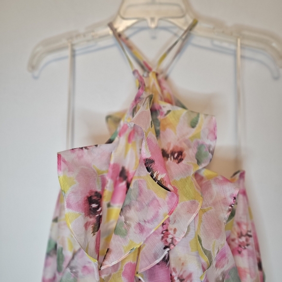 NWOT MISA Los Angeles Miah Floral Ruffle Hello Yellow Floral Dress Size Small - Picture 9 of 10